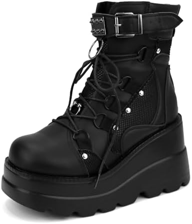Amazon.com | GURURU Original Y2K Goth Platform Boots - Punk Chunky